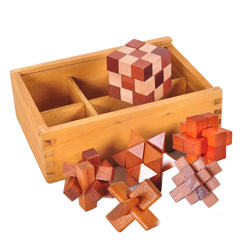 Puzzle en bois 3D, Montessori, cube