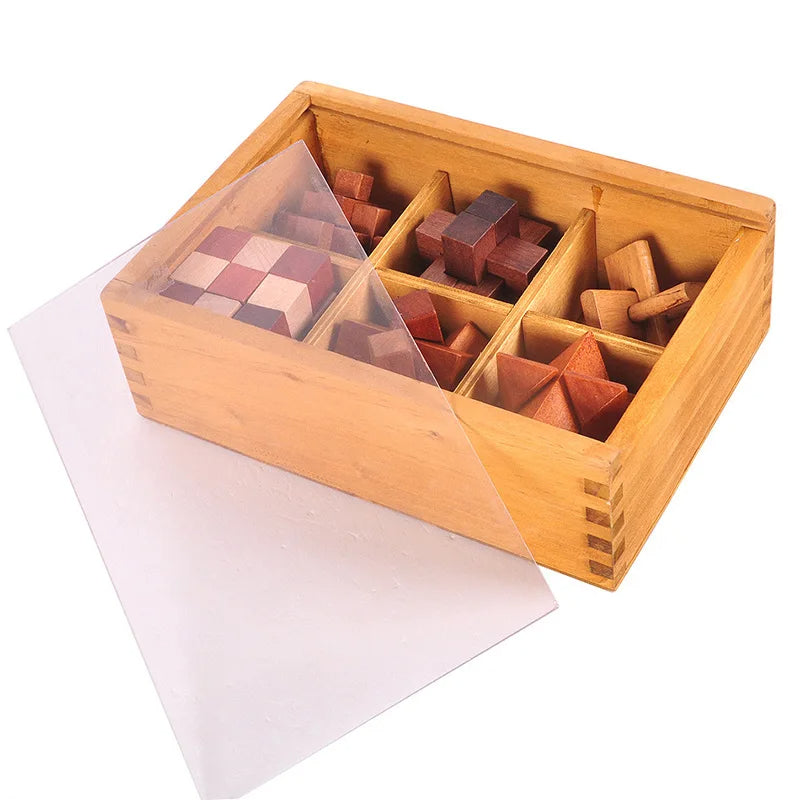 Puzzle en bois 3D, Montessori, cube