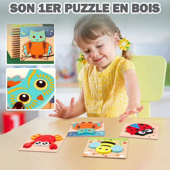 Puzzle en bois 3D Montessori