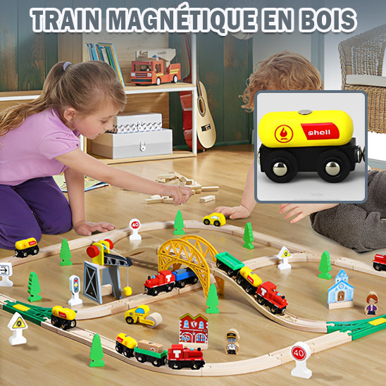 Train magnétique en bois