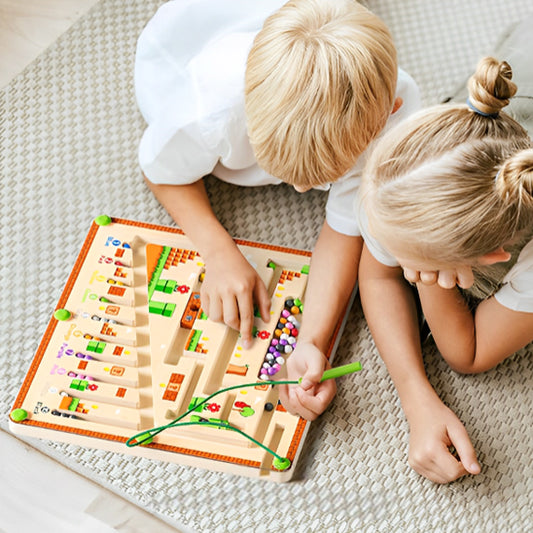 Jeu magnétique en bois Montessori, éducatif