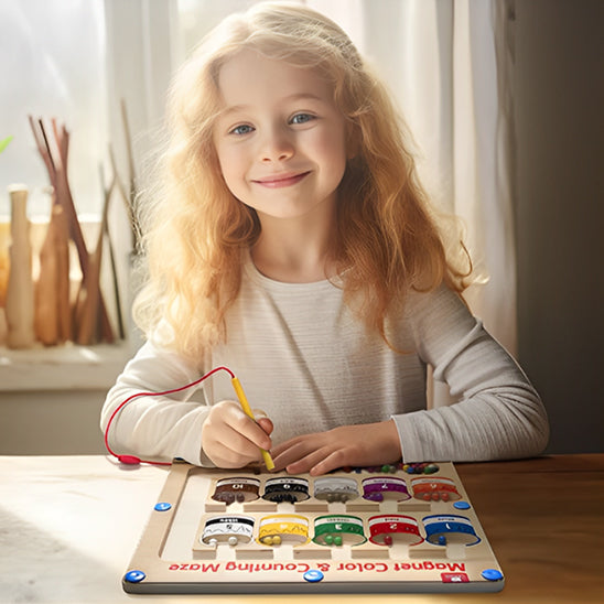 Jeu magnétique en bois Montessori, éducatif