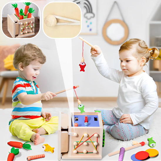 Cube d'acivités en bois montessori jouet enfant