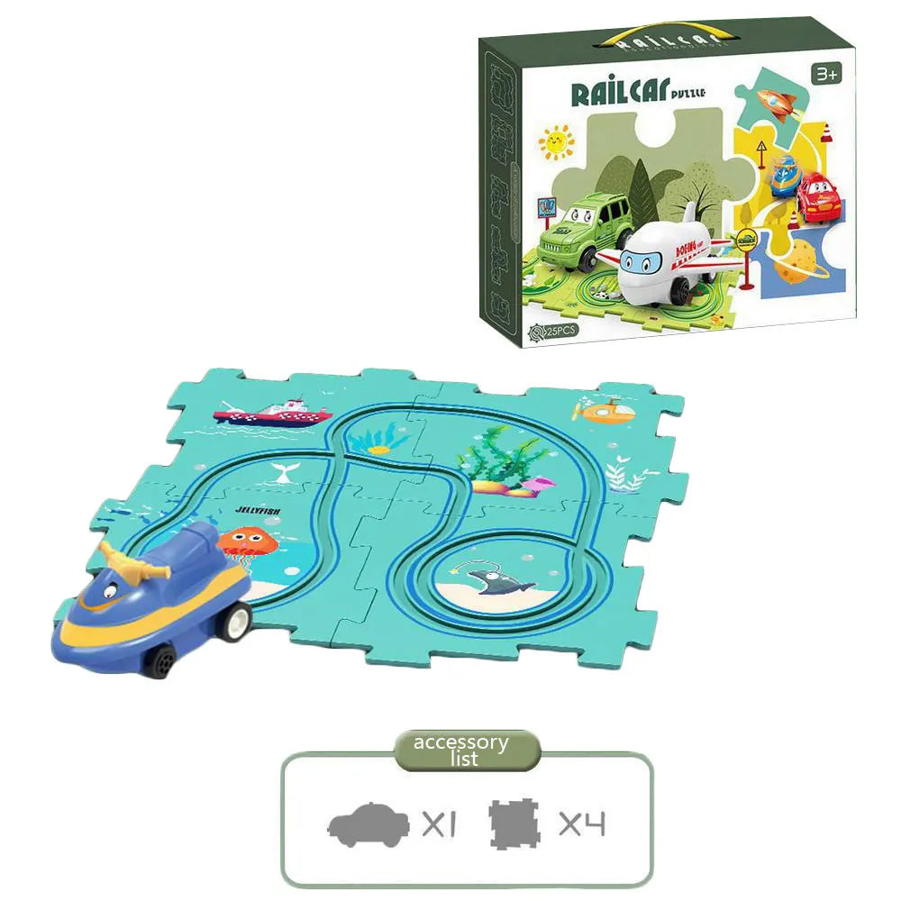 Piste voiture puzzle découverte, jeu