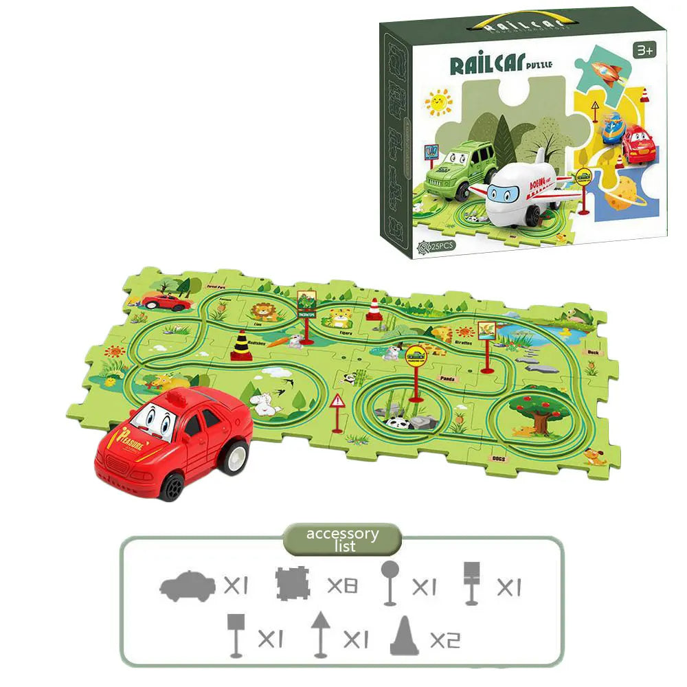 Piste voiture puzzle découverte, jeu